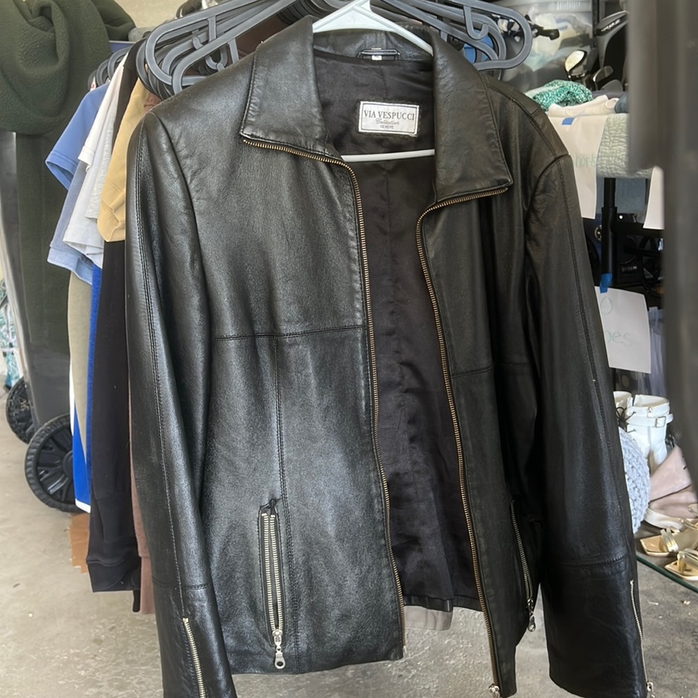 Black leather jacket